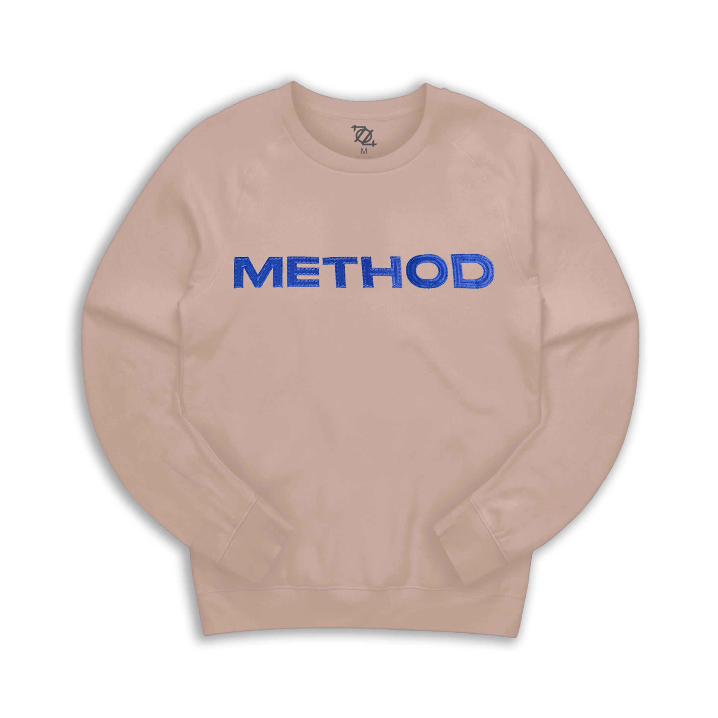 Method Masthead Applique Crew Neck - Peach/Royal – Method Merch Store